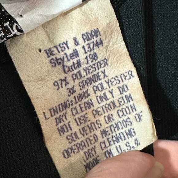 Vintage Betsy & Adam Black Maxi Formal Dress Size 13-14 - Picture 14 of 16